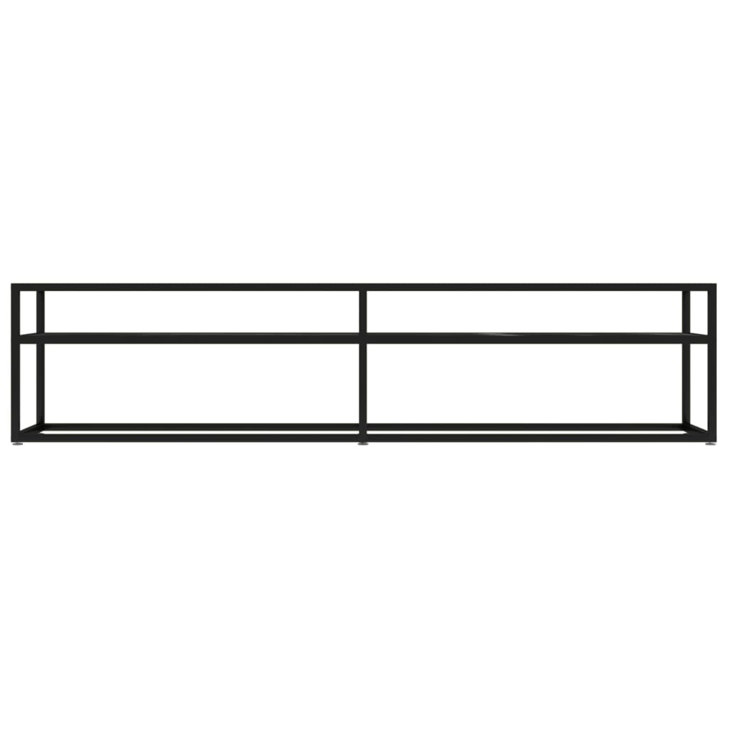 Meuble TV vidaXL Noir aspect marbre 180x40x40,5 cm Verre trempé
