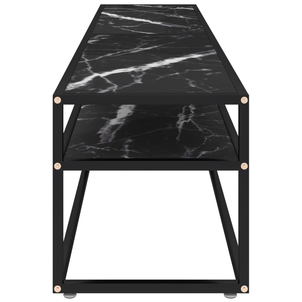 Meuble TV vidaXL Noir aspect marbre 180x40x40,5 cm Verre trempé