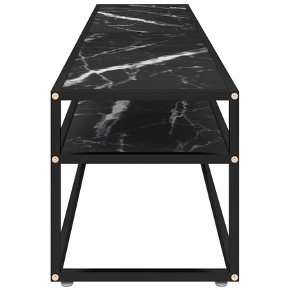 Meuble TV vidaXL Noir aspect marbre 180x40x40,5 cm Verre trempé