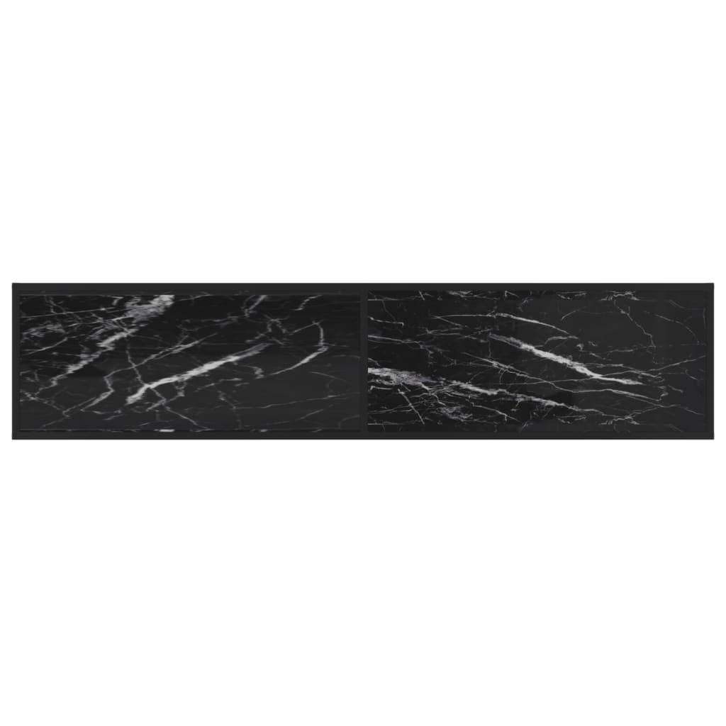 Meuble TV vidaXL Noir aspect marbre 180x40x40,5 cm Verre trempé