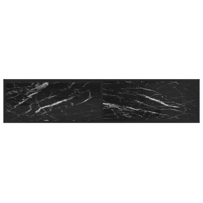 Meuble TV vidaXL Noir aspect marbre 180x40x40,5 cm Verre trempé