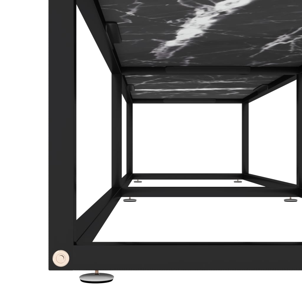 Meuble TV vidaXL Noir aspect marbre 180x40x40,5 cm Verre trempé