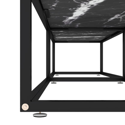 Meuble TV vidaXL Noir aspect marbre 180x40x40,5 cm Verre trempé