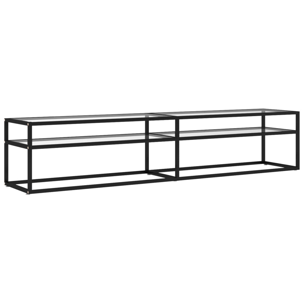 vidaXL Meuble TV Transparent 200x40x40,5 cm Verre Trempé