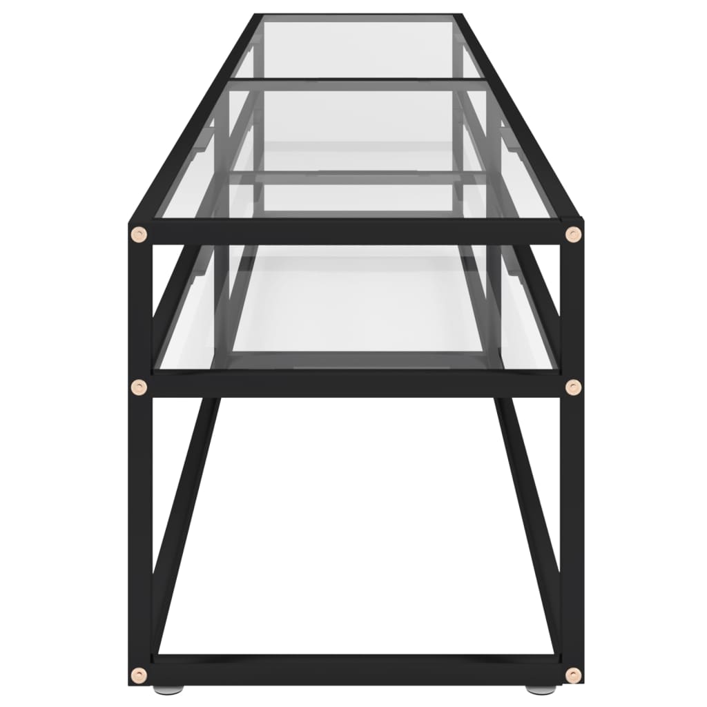 vidaXL Meuble TV Transparent 200x40x40,5 cm Verre Trempé