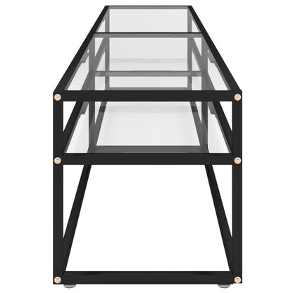 vidaXL Meuble TV Transparent 200x40x40,5 cm Verre Trempé