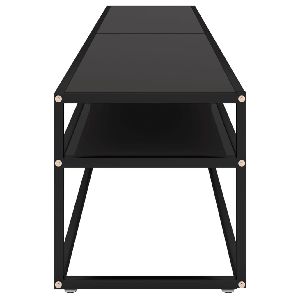vidaXL Meuble TV Noir 200x40x40,5 cm Verre trempé