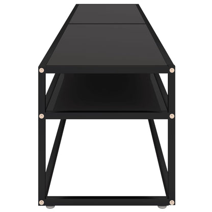 vidaXL Meuble TV Noir 200x40x40,5 cm Verre trempé