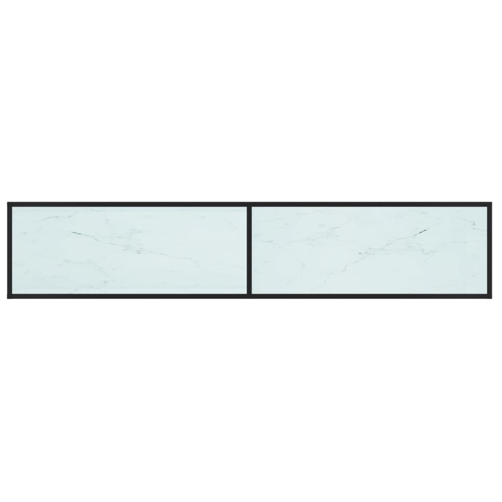 vidaXL Meuble TV blanc aspect marbre 200x40x40,5 cm verre trempé