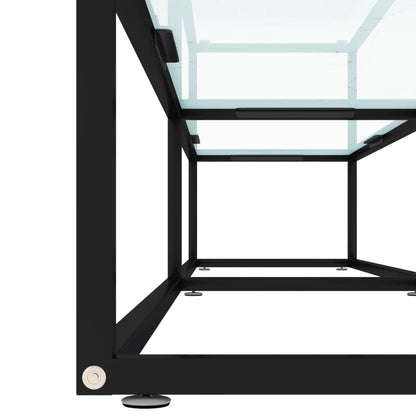 vidaXL Meuble TV blanc aspect marbre 200x40x40,5 cm verre trempé