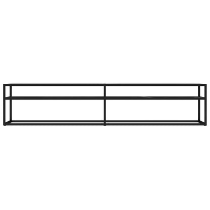 vidaXL Meuble TV Noir aspect marbre 200x40x40,5 cm Verre trempé