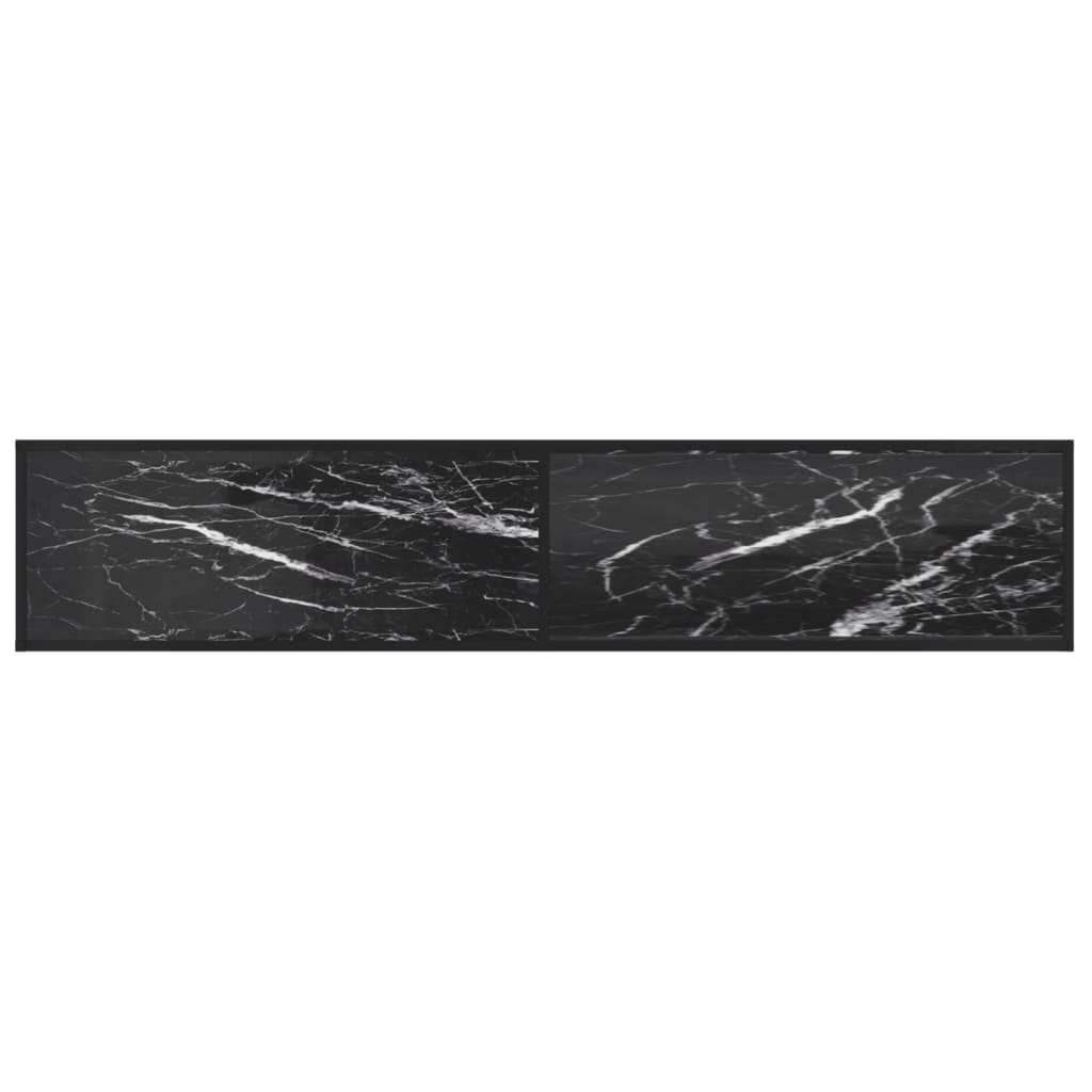 vidaXL Meuble TV Noir aspect marbre 200x40x40,5 cm Verre trempé