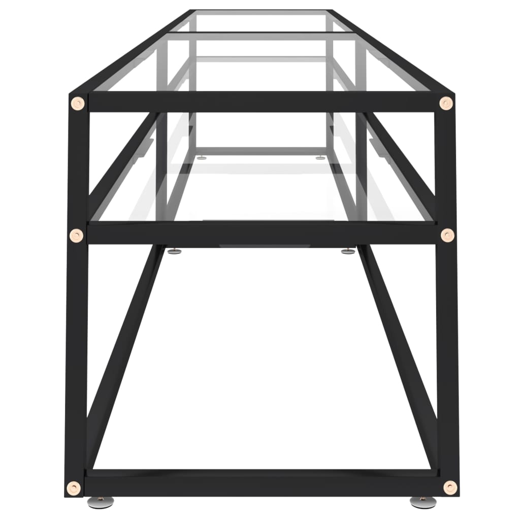 vidaXL Meuble TV Transparent 220x40x40,5 cm Verre trempé
