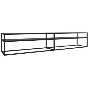 vidaXL Meuble TV verre trempé noir 220x40x40,5 cm