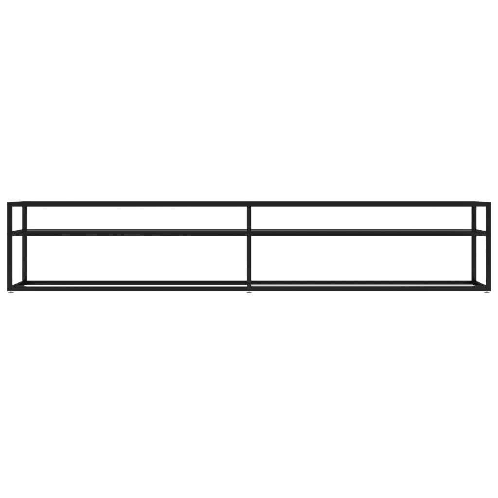 vidaXL Meuble TV verre trempé noir 220x40x40,5 cm