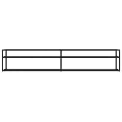 vidaXL Meuble TV verre trempé noir 220x40x40,5 cm