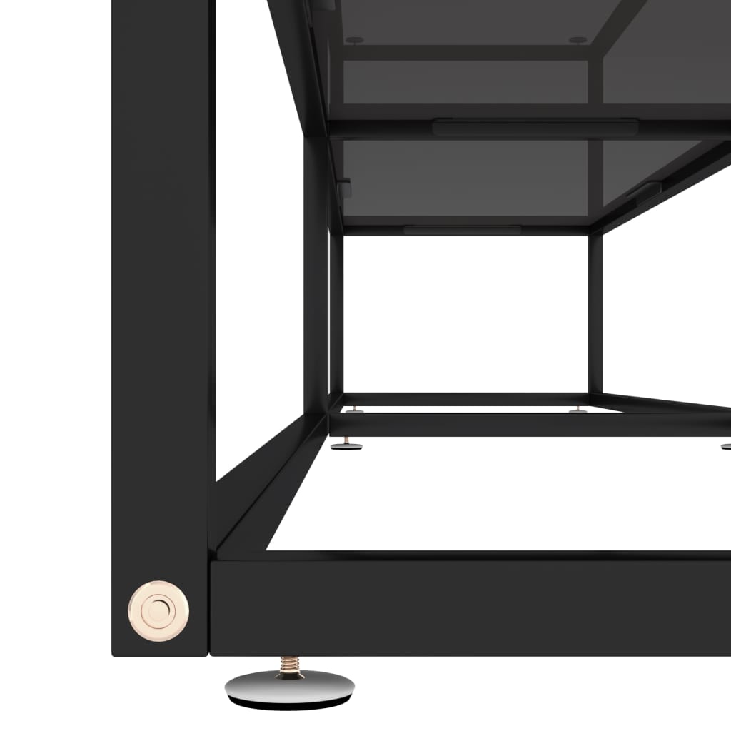vidaXL Meuble TV verre trempé noir 220x40x40,5 cm