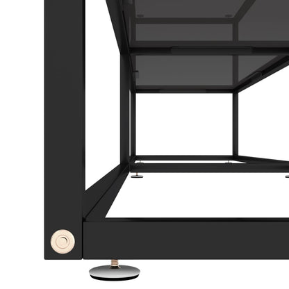 vidaXL Meuble TV verre trempé noir 220x40x40,5 cm