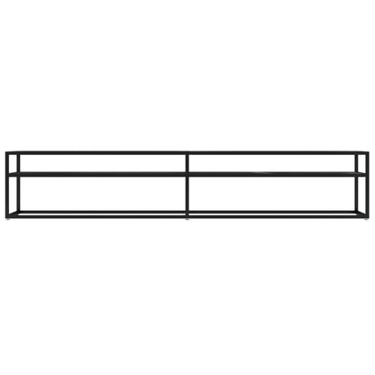vidaXL Meuble TV Noir aspect marbre 220x40x40,5 cm Verre trempé