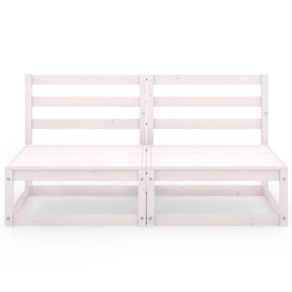vidaXL Canapé de jardin 2 places Blanc Bois de pin massif