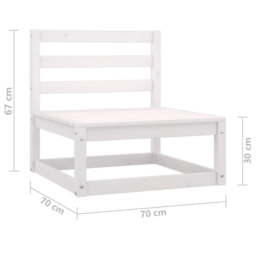 vidaXL Canapé de jardin 2 places Blanc Bois de pin massif
