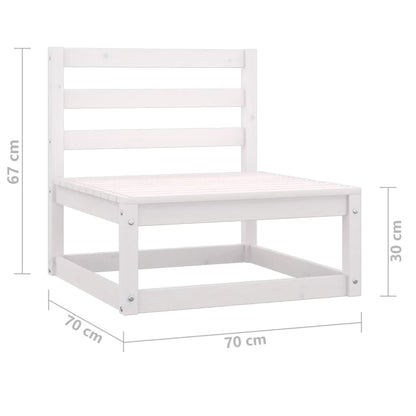 vidaXL Canapé de jardin 2 places Blanc Bois de pin massif