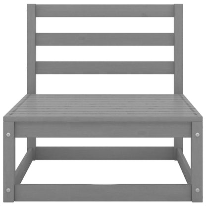 vidaXL Canapé de jardin 2 places gris en bois de pin massif