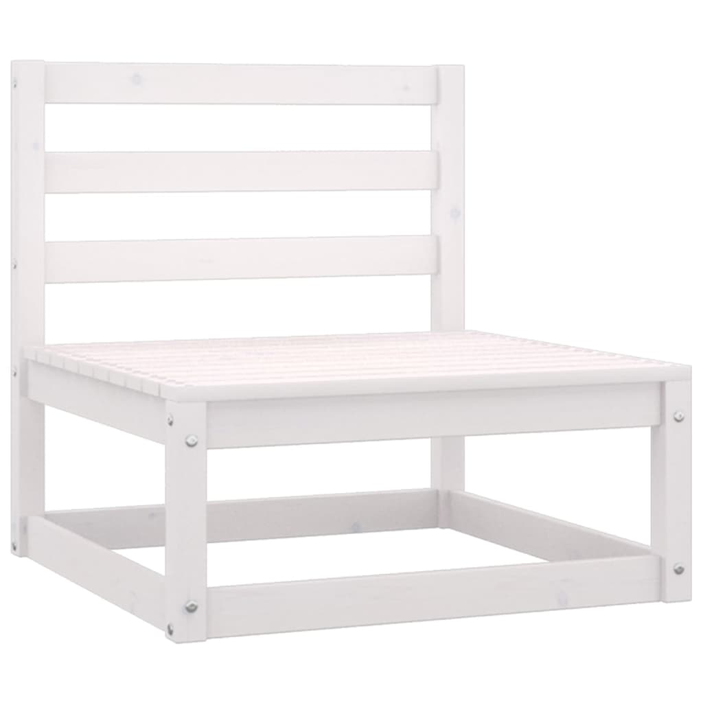 vidaXL Ensemble de mobilier de jardin 4 pcs Blanc Bois de pin massif