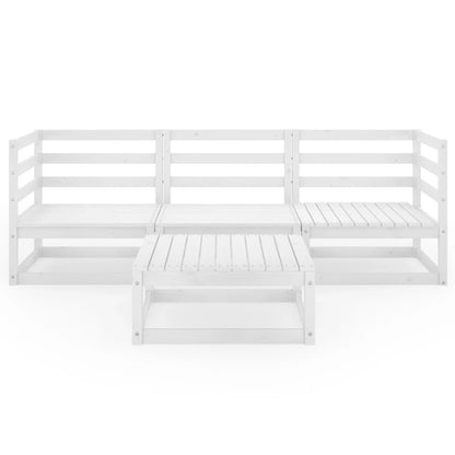 vidaXL 4-tlg. Garten-Lounge-Set Weiß Massivholz Kiefer