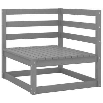 vidaXL Outdoor-Sofa 4-Sitzer Grau Massivholz Kiefer
