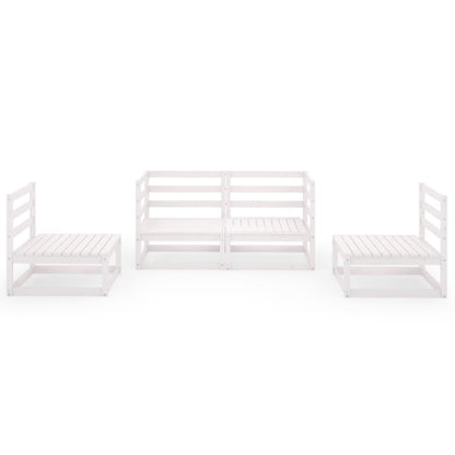 vidaXL 4-tlg. Garten-Lounge-Set Weiß Massivholz Kiefer