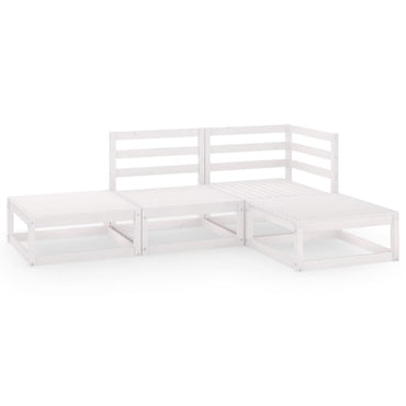 vidaXL Ensemble de mobilier de jardin 4 pcs Blanc Bois de pin massif