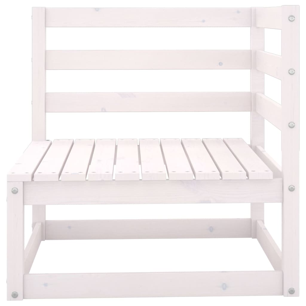 vidaXL Ensemble de mobilier de jardin 4 pcs Blanc Bois de pin massif