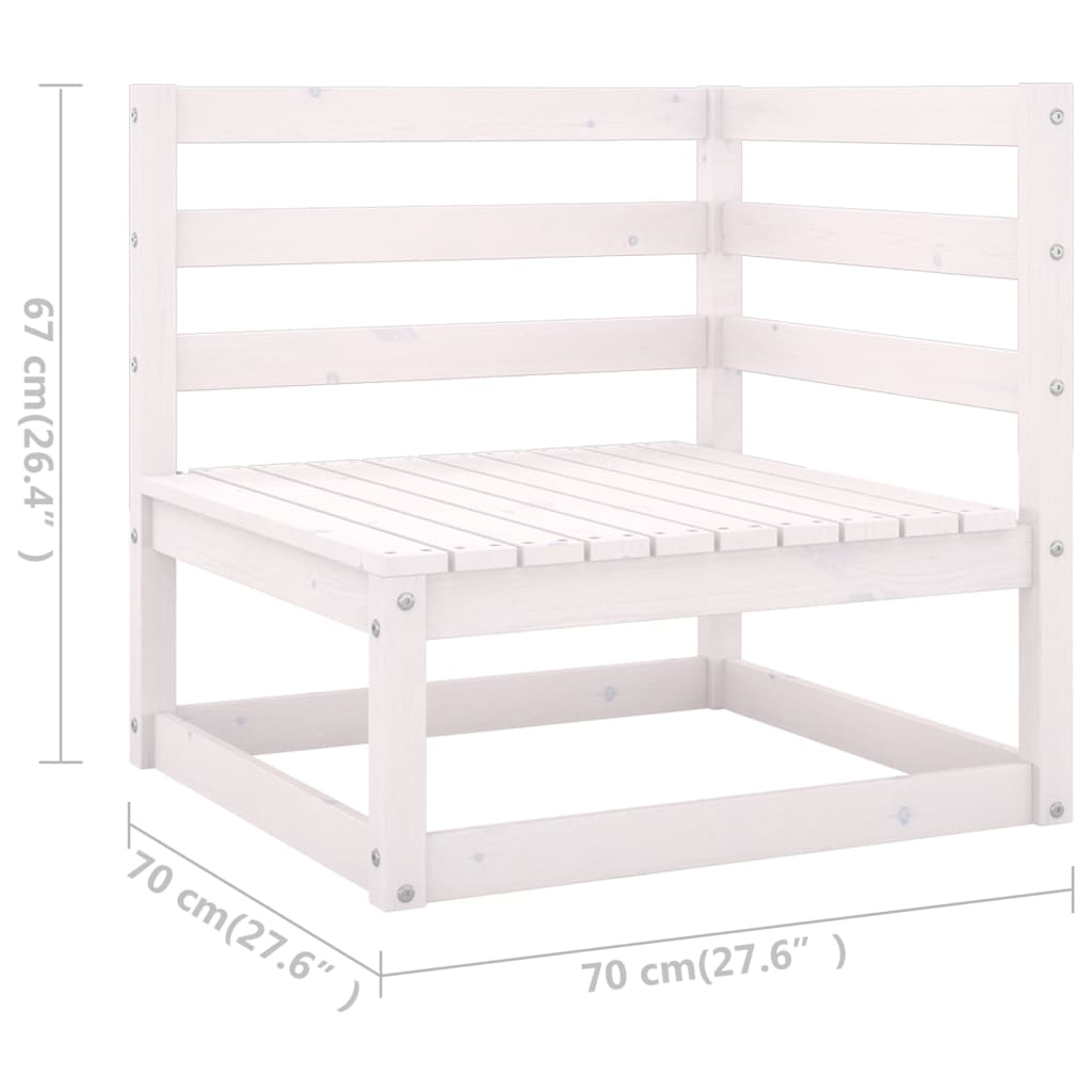 vidaXL Ensemble de mobilier de jardin 4 pcs Blanc Bois de pin massif