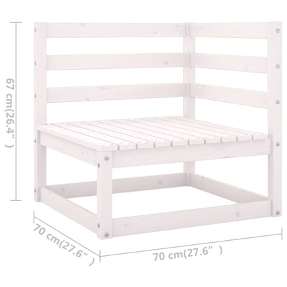vidaXL Ensemble de mobilier de jardin 4 pcs Blanc Bois de pin massif