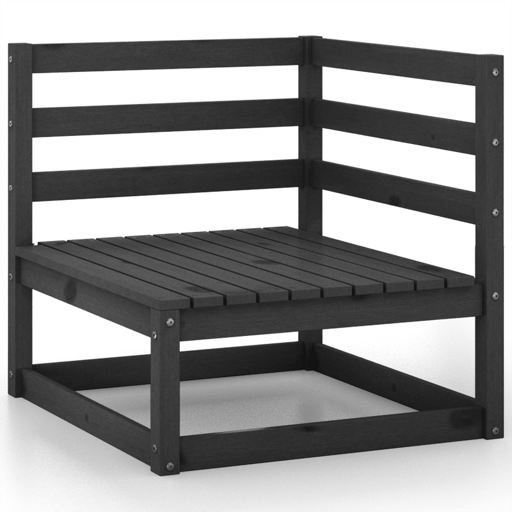 vidaXL 4-tlg. Garten-Lounge-Set Schwarz Massivholz Kiefer