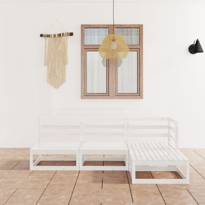 vidaXL 4-tlg. Garten-Lounge-Set Weiß Massivholz Kiefer