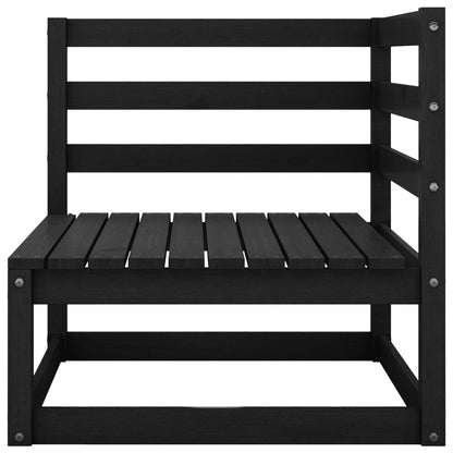 vidaXL Salon de jardin 4 pcs noir bois de pin massif