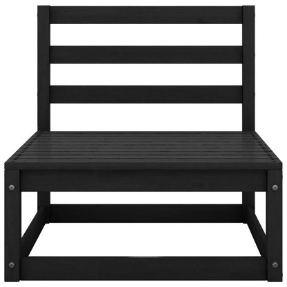 vidaXL Salon de jardin 4 pcs noir bois de pin massif