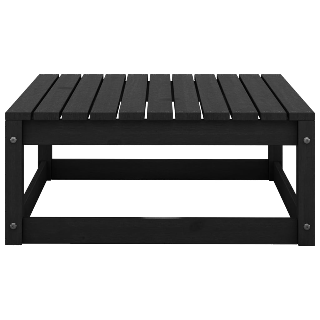 vidaXL Salon de jardin 4 pcs noir bois de pin massif
