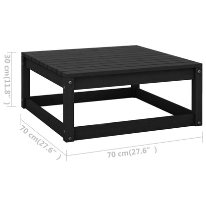 vidaXL Salon de jardin 4 pcs noir bois de pin massif
