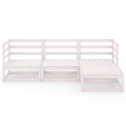 vidaXL 4-tlg. Garten-Lounge-Set Weiß Massivholz Kiefer