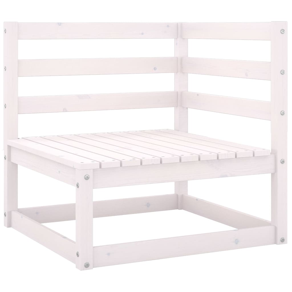 vidaXL Ensemble de mobilier de jardin 4 pcs Blanc Bois de pin massif