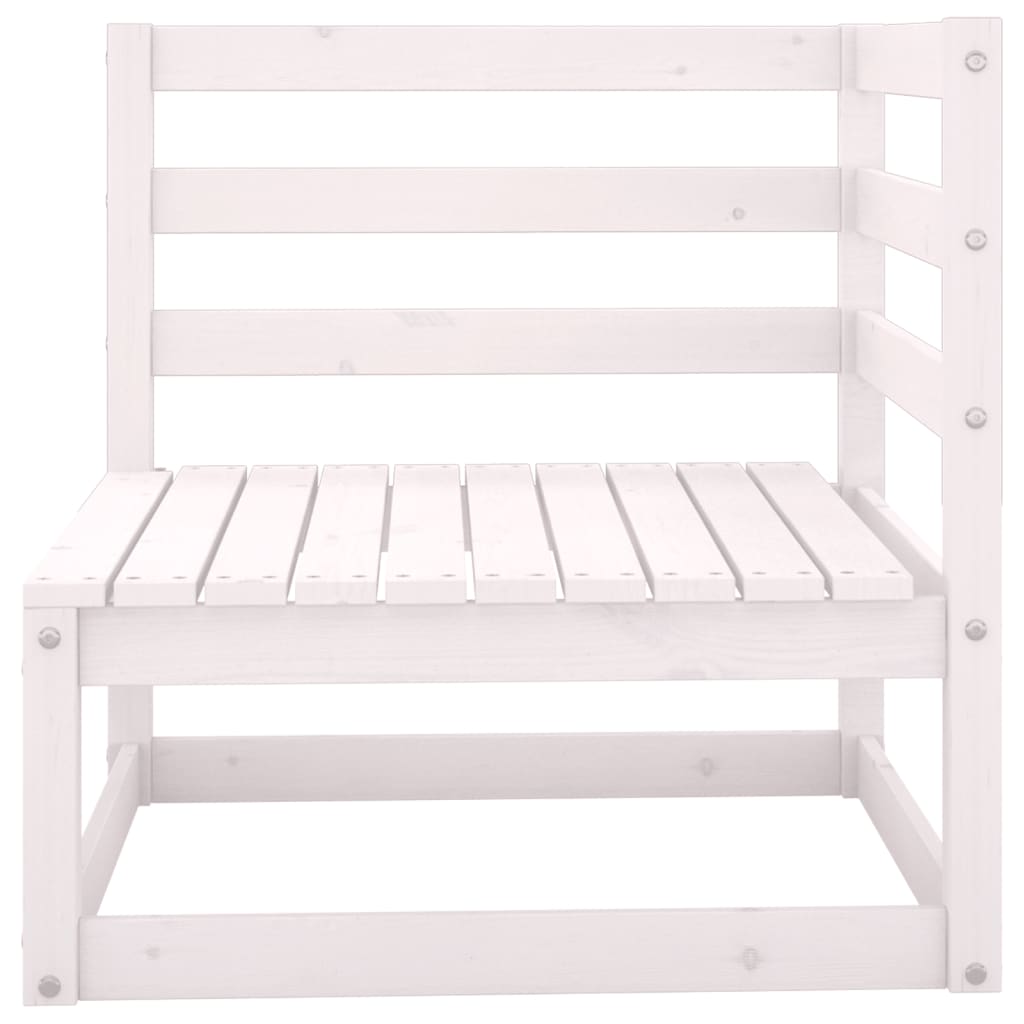 vidaXL Ensemble de mobilier de jardin 4 pcs Blanc Bois de pin massif