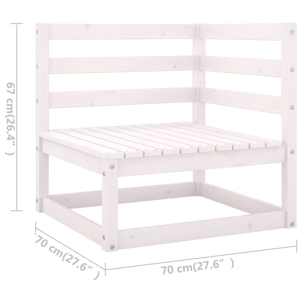 vidaXL Ensemble de mobilier de jardin 4 pcs Blanc Bois de pin massif