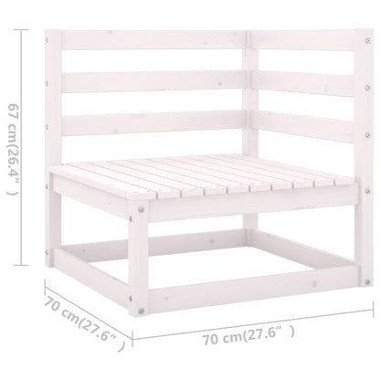 vidaXL Ensemble de mobilier de jardin 4 pcs Blanc Bois de pin massif