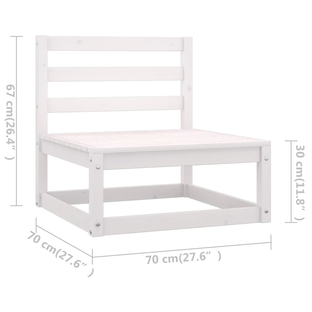 vidaXL Ensemble de mobilier de jardin 4 pcs Blanc Bois de pin massif