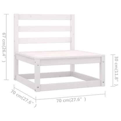 vidaXL Ensemble de mobilier de jardin 4 pcs Blanc Bois de pin massif