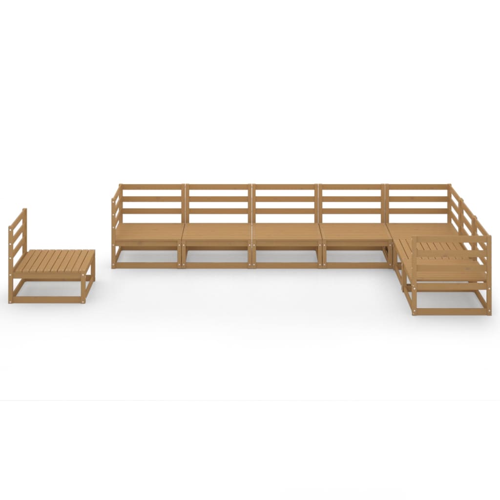 8-tlg. Garten-Lounge-Set Honigbraun Massivholz Kiefer