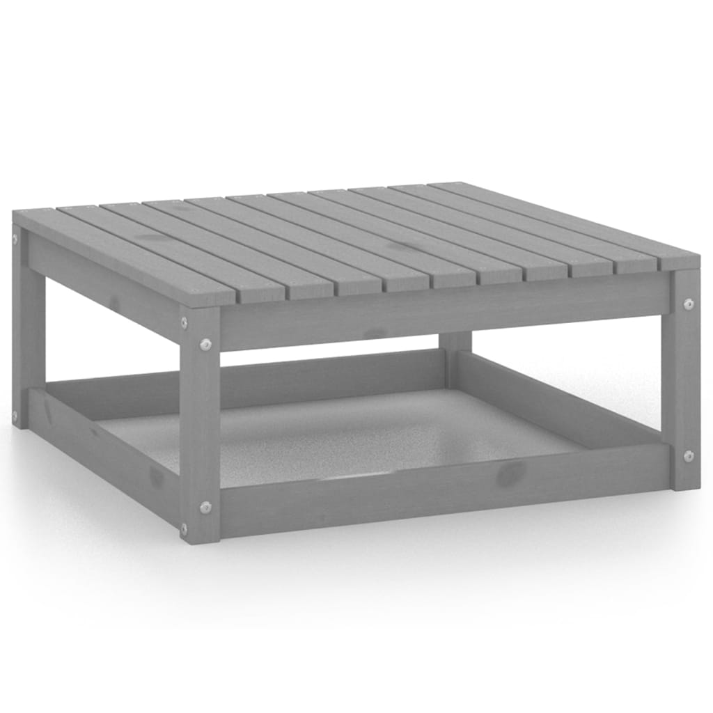 vidaXL 11-tlg. Garten-Lounge-Set Grau Kiefer Massivholz